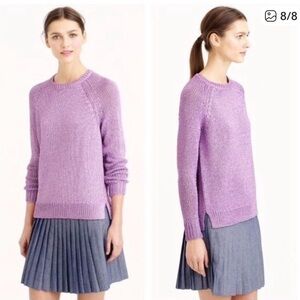 J. Crew Lavender Metallic Thread Crew Neck Sweater